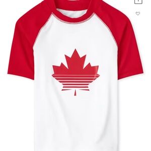 Boys Canada Day SPF Rashguard - Red